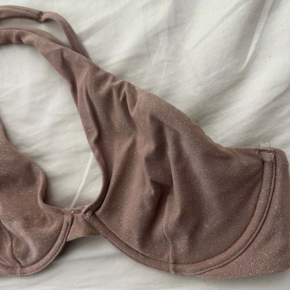 Abercrombie & Fitch Bronze Sparkle Underwire Balconette Bikini Top - Picture 4 of 7